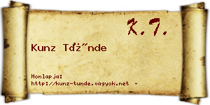 Kunz Tünde névjegykártya